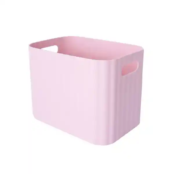 Organizador Plástico Con Asa Rosa Miniso