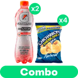 Combo Gatorade Sin Azúcar X2 + Chicharrones Jacks X4