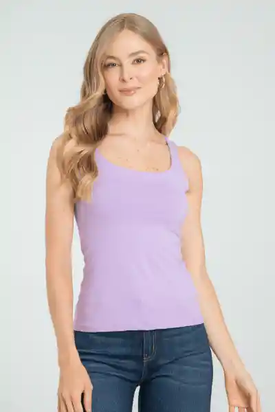 Top Basic Color Lila Talla S Ragged
