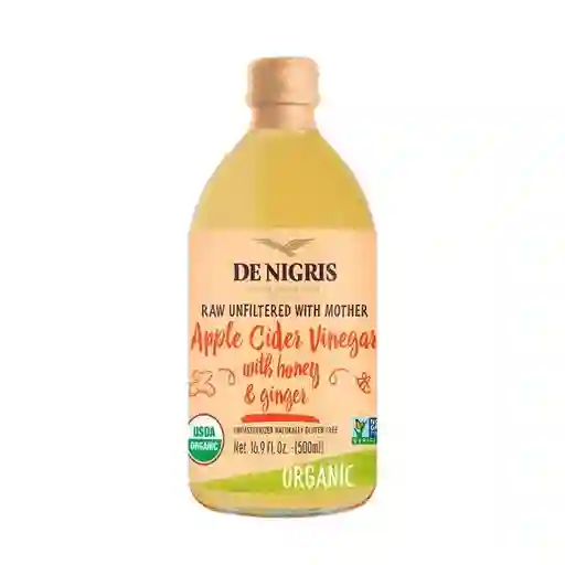 De Nigris Vinagre Sidra Manzana Miel Jengibre Orgánico