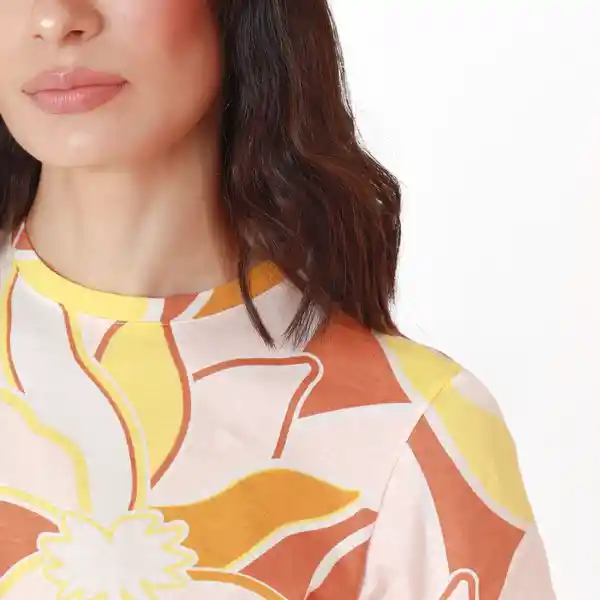 Camiseta Cuello Redondo Manga Corta Multicolor Talla XS 688048