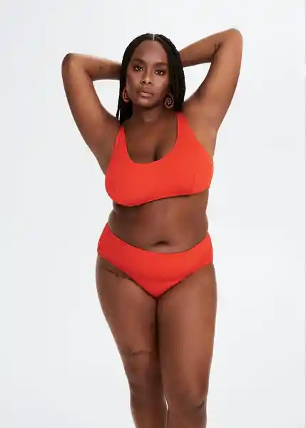 Top Bikini Virgilp Coral Talla 28 Mujer Mango