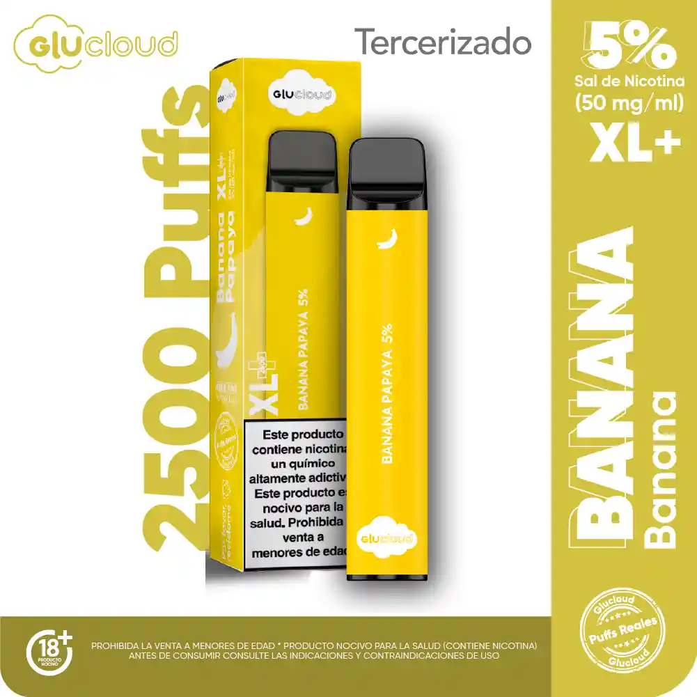 Glu Cloud Vaporizador Banana Papaya XL/2000 Puff