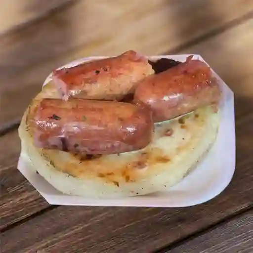 Arepa con chorizo