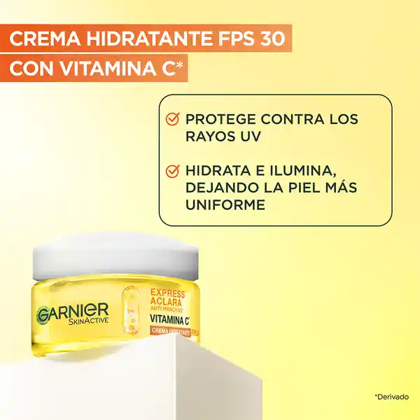 Garnier Express Aclara Anti Manchas Crema Hidratante Fps 30