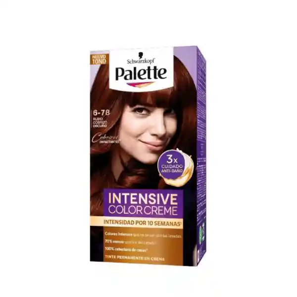 Tinte Palette Invensive Color Creme 6-78 Rubio Cobrizo Oscuro