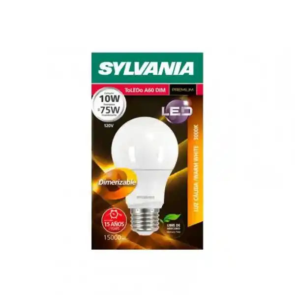 Sylvania Bombillo Led Base Dimerizable Luz Cálida 10W E27