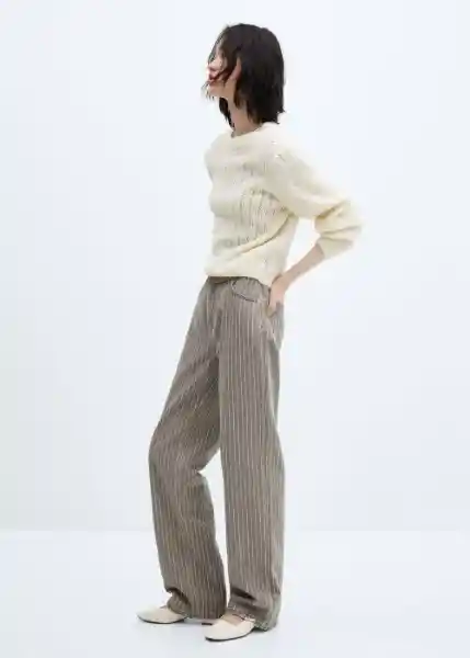 Jersey Piqueton Off White Talla M Mujer Mango