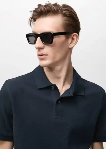 Camiseta Polo Rea Navy Talla L Hombre Mango