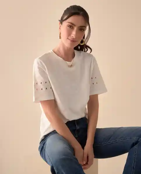 Camiseta Blanco Ponche Claro Talla Talla S 601G015 Esprit