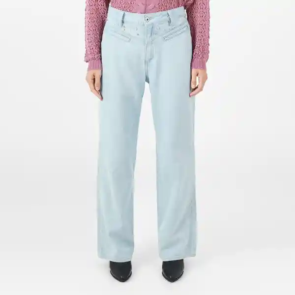 Jean Tiro Alto Bota Recta Azul Talla 10 - 696609