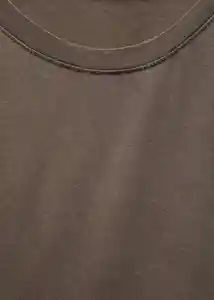 Camiseta Washaca Taupe Talla M Mujer Mango