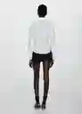 Camisa Rodas Offwhite Talla M Mujer Mango