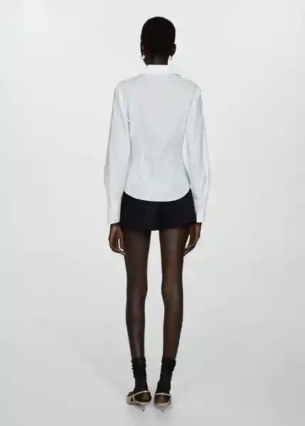 Camisa Rodas Offwhite Talla M Mujer Mango