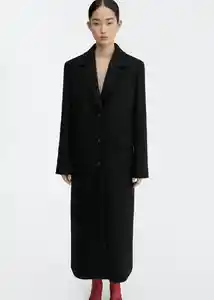 Abrigo Dejavu Negro Talla XL Mujer Mango