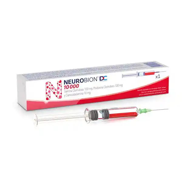 Neurobión DC Doble Camera 10000 Vitaminas Del Complejo B con Vitamina B1 Vitamina B6 y Vitamina B12 1 Jeringa Prellenada