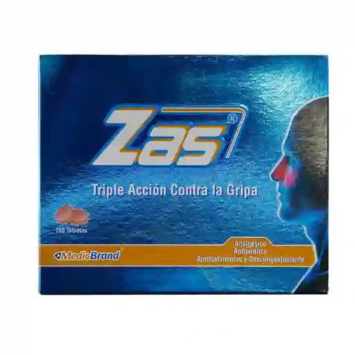 Zas 200 Tabletas Triple Accion Contra La Gripa