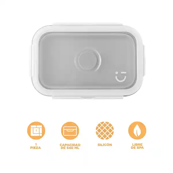 Contenedor de Alimentos de Silicona Serie Silver Grey Miniso