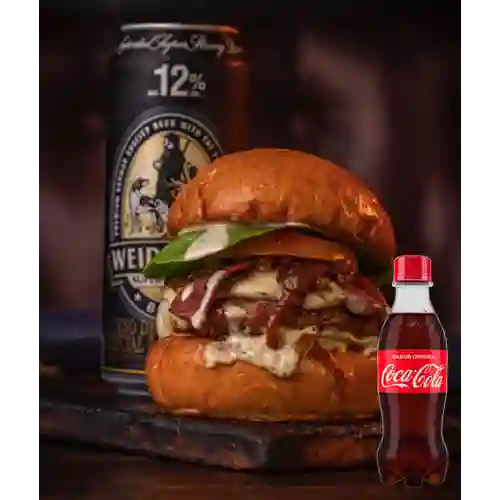 Hamburguesa Angus Tequila Blue +Cocacola Org 250ml