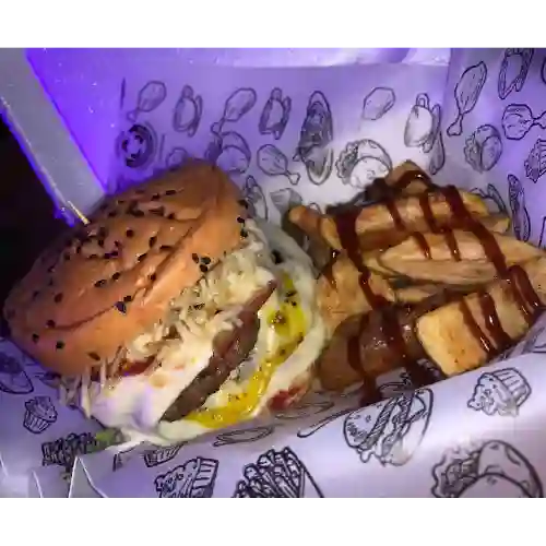 Happy Bun Mixta + Papas a la Francesa