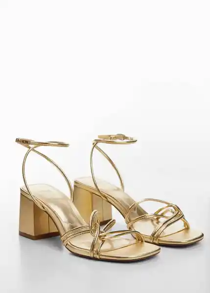 Sandalias Luan Oro Talla 39 Mujer Mango