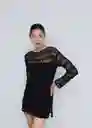 Vestido Tomo Negro Talla S Mujer Mango