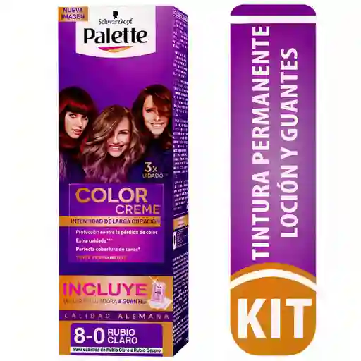 Palette Tinte Color Creme Mini Kit Rubio Claro 8.0