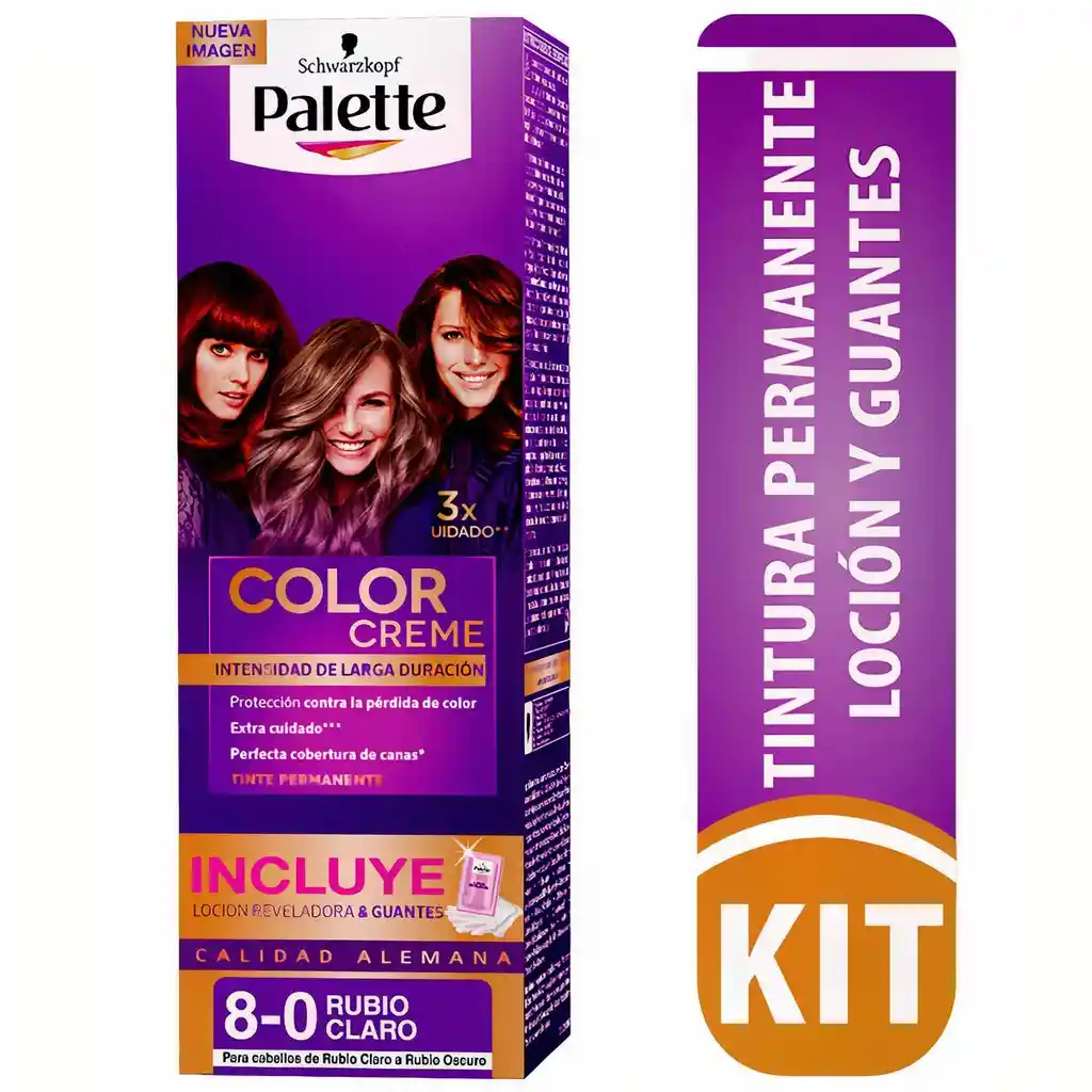 Palette Tinte Color Creme Mini Kit Rubio Claro 8.0