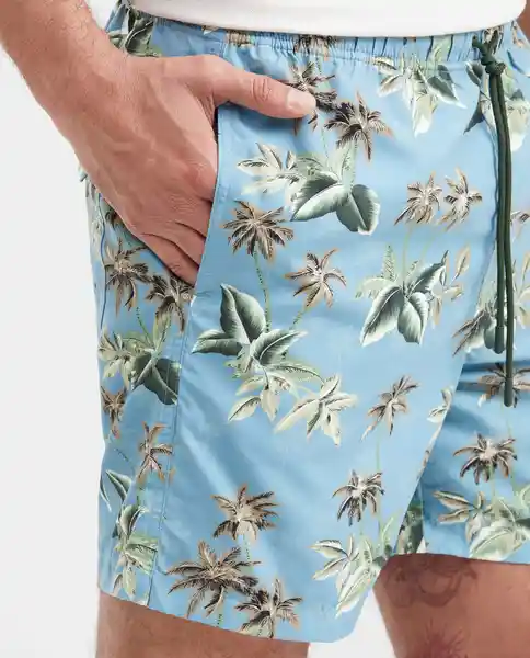 Bermuda Explorer Palm Swimwear Azul Piedra Medio M Chevignon
