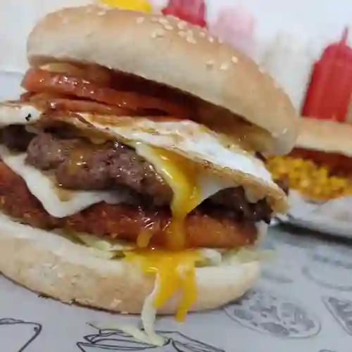 Hamburguesa Mixta con Papas
