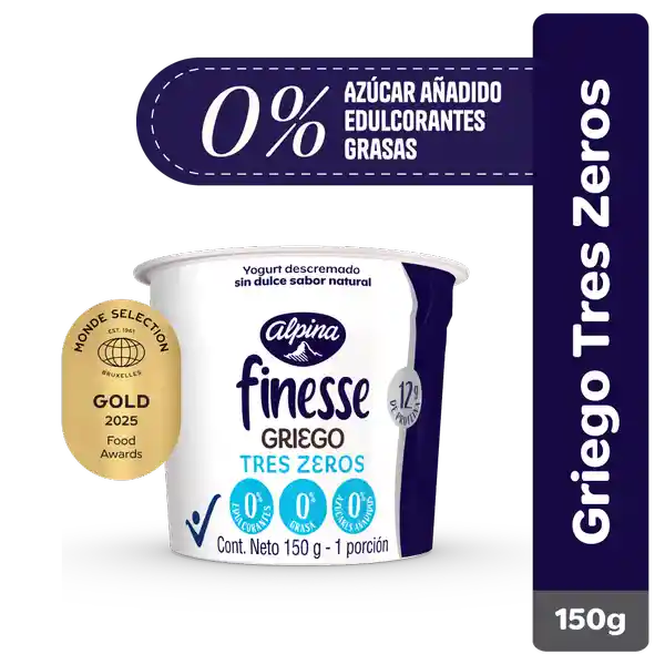 Yogurt Griego Finesse Tres Zeros 150 g