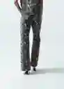 Pantalon Alexia Gris Asno Estampado Talla10 Mujer 431G380 Naf Naf