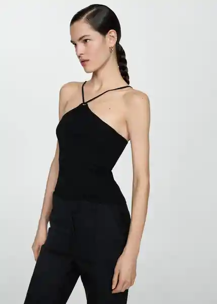 Top Angelina Negro Talla S Mujer Mango