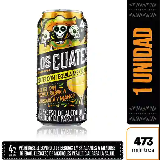 Los Cuates Coctel Tequila Margarita Mango