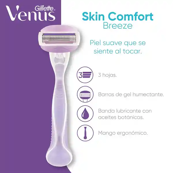 GILLETTE Venus Breeze Repuesto Cuchilla de Afeitar Mujer Máquina de Afeitar Depilación Corporal con barras Humectantes 4 Uds