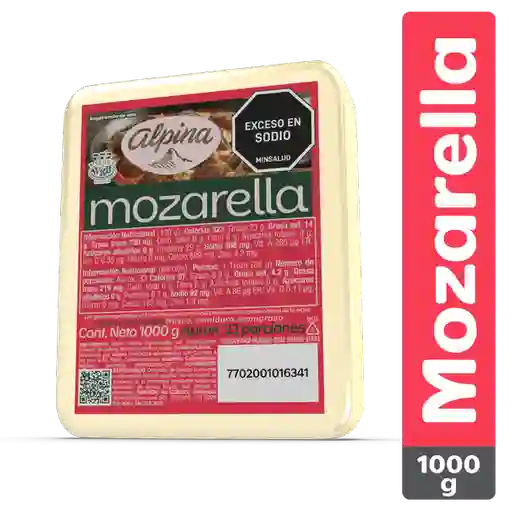 Alpina Queso Mozarella Porcionado 1000 g