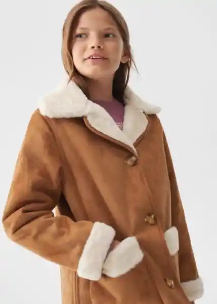 Abrigo Mariona Camel Talla 07 Niña Mango