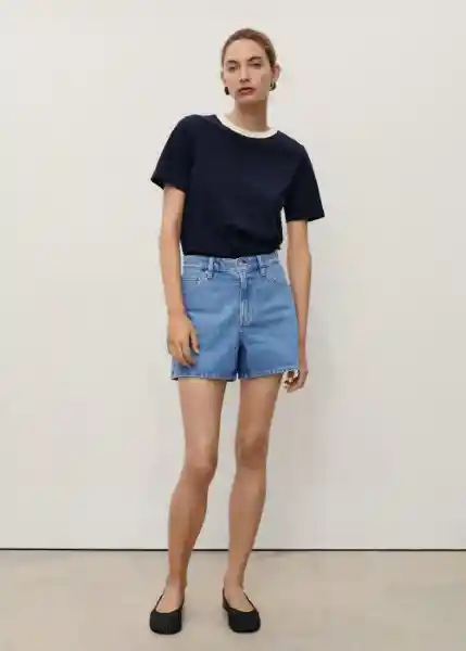 Short Zoey Tejano Medio Talla 38 Mujer Mango