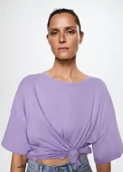 Camiseta Chalabig Malva Talla XS Mujer Mango