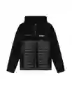 Chaqueta Mixed Fabrics Masculino Negro Sombrio Talla L Chevignon