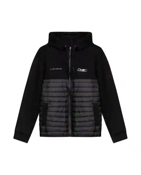 Chaqueta Mixed Fabrics Masculino Negro Sombrio Talla L Chevignon