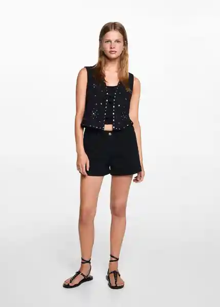 Short Rollup Negro Talla 19 Teen Niñas Mango