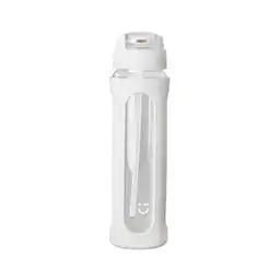 Botella Vidrio Tapa Abatible Pico Asa Blanco 580 mL Serie Miniso