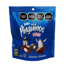 Pingüinos Minix  Ponques Rellenos de Crema Cobertura de Chocolate 240g