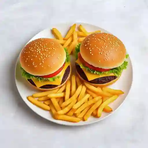 Hamburguesa Sencilla (2x1) con Papas