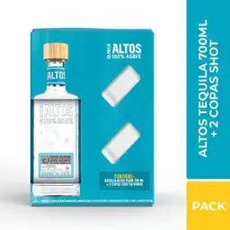 Altos Tequila Plata Copas Shot en Vidrio Olmeca