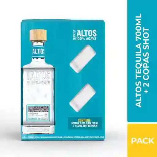 Altos Tequila Plata Copas Shot en Vidrio Olmeca