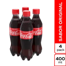 Gaseosa Coca-Cola Sabor Original PET 400ml x 4 Unds