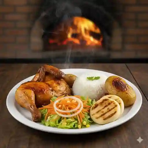 1/4 De pollo (asado o apanado)