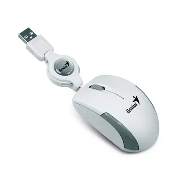 Genius Mouse Micro Retráctil Sensor Óptico Blanco